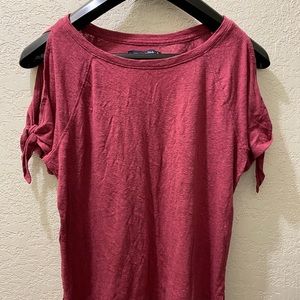 Abercrombie and Fitch Tie Sleeve Top Maroon Size S